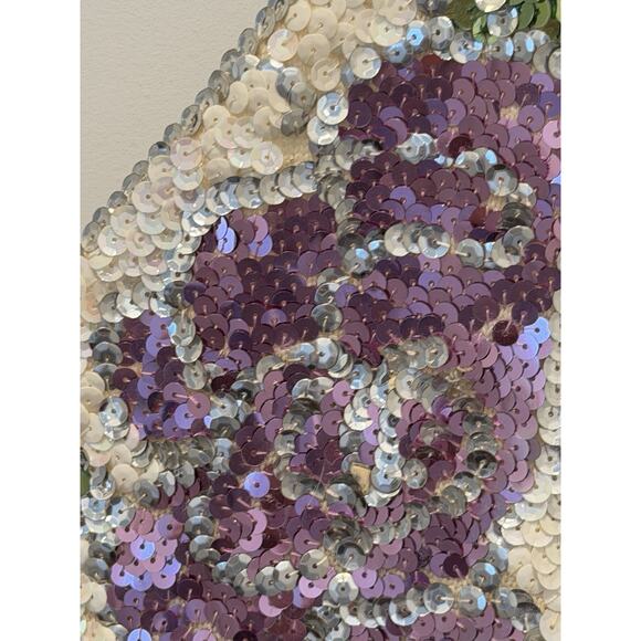 Vintage Gene Shelly's Boutique Internationale Womens Sequin Dress 8 Floral Mini - Picture 12 of 16